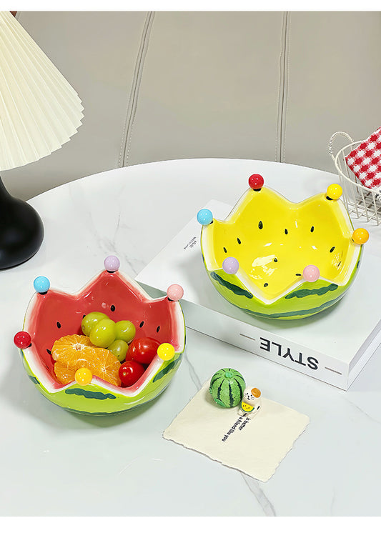 Watermelon Fruit Fork Set Ceramic Bowl Dessert Picks Cute Red